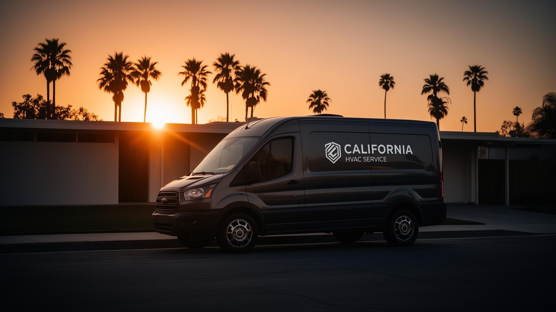 California HVAC service van at golden hour — where LyrAI was built